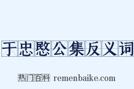 于忠愍公集反义词是什么意思的图片